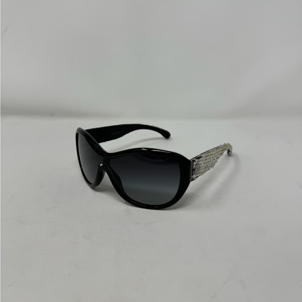 Chanel Sheild Tweed Pattern Sunglasses